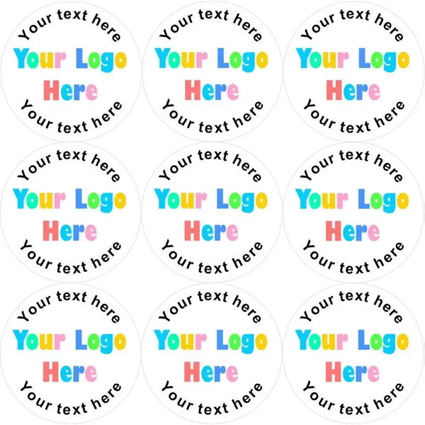 Personalised Company Logo Round Glossy Stickers Labels Sticker Stocker