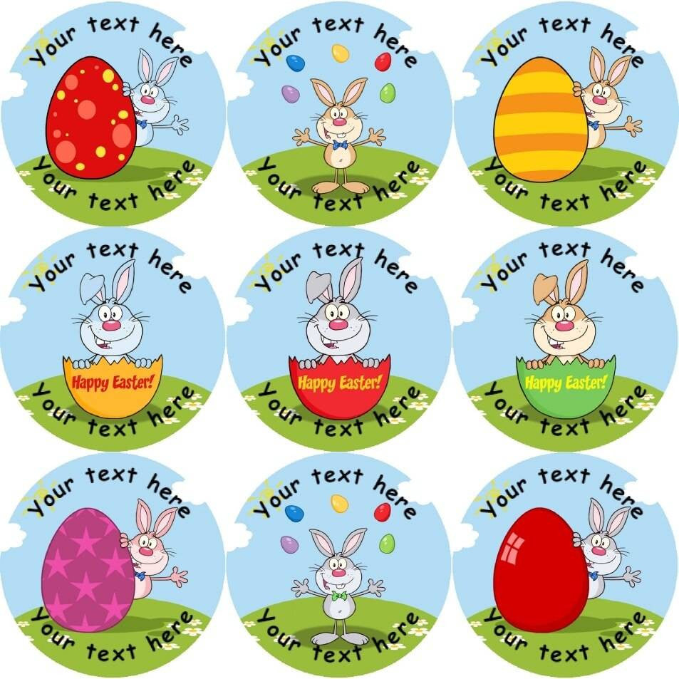 Sticker Stocker 144 Personalised Easter Bunny 30mm Reward Stickers for School Teachers, Parents and Nursery