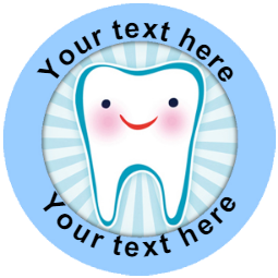 Sticker Stocker 144 Personalised Happy Teeth 30mm Reward Stickers for Dentist, Parents and Teachers