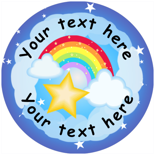 Sticker Stocker 144 Personalised Rainbows 30mm Reward Stickers for School Teachers, Parents and Nursery