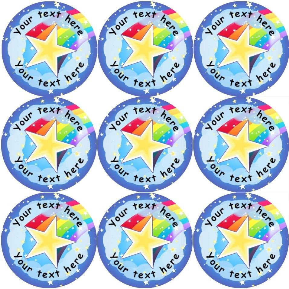 Sticker Stocker 144 Personalised Shooting Star 30mm Reward Stickers for School Teachers, Parents and Nursery