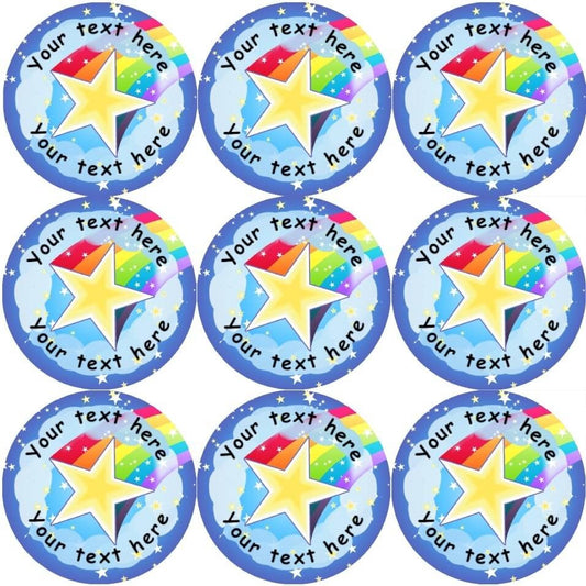 Sticker Stocker 144 Personalised Shooting Star 30mm Reward Stickers for School Teachers, Parents and Nursery