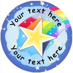Sticker Stocker 144 Personalised Shooting Star 30mm Reward Stickers for School Teachers, Parents and Nursery