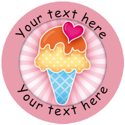 Sticker Stocker 144 Personalised Summer Ice Cream 30mm Reward Stickers for School Teachers, Parents and Nursery