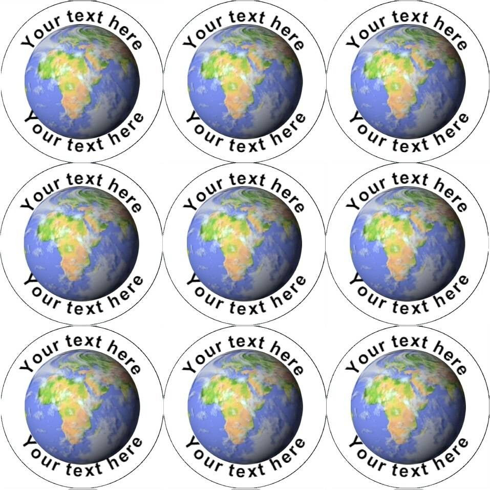 Sticker Stocker 144 Planet Earth Personalised 30mm Reward Stickers for School Teachers, Parents and Nursery