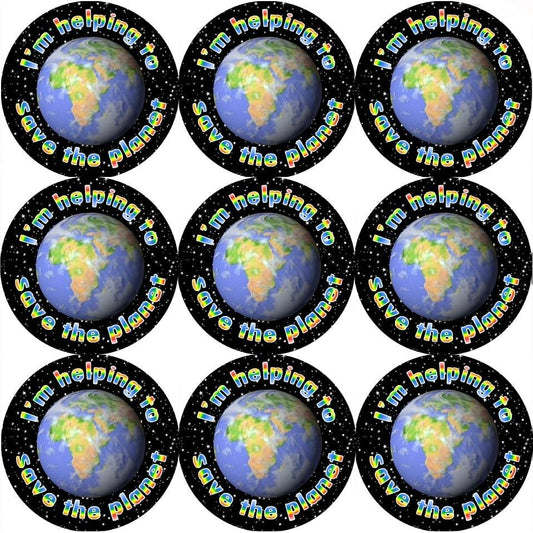 Sticker Stocker 144 Save the Planet 30mm Reward Stickers for School Teachers, Parents and Nursery