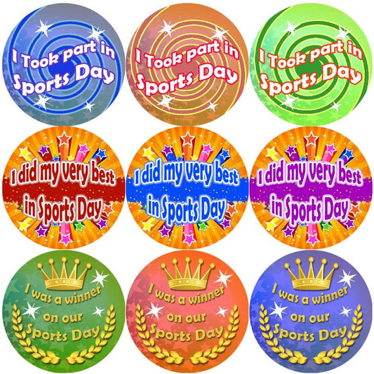 Sticker Stocker 144 Sports Day 30 mm Reward Stickers for Teachers, Parents and Schools