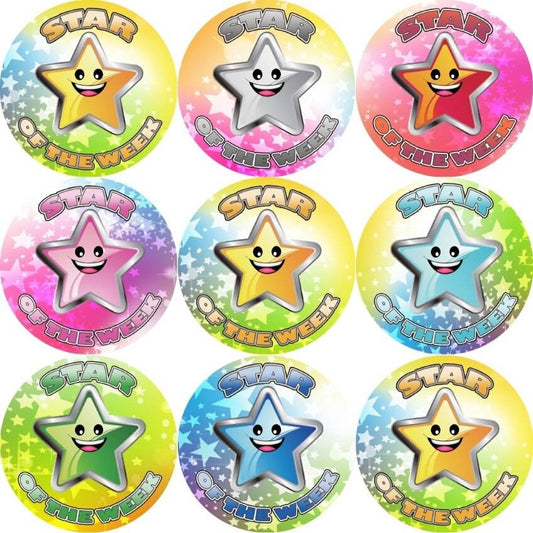 Sticker Stocker 144 Star of the week 30mm Stickers for School Teachers, Parents and Party Bags