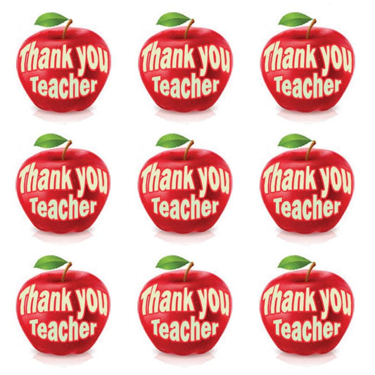 Sticker Stocker 144 Thank you Teacher 30 mm Apple themed Reward Stickers for School, Parents