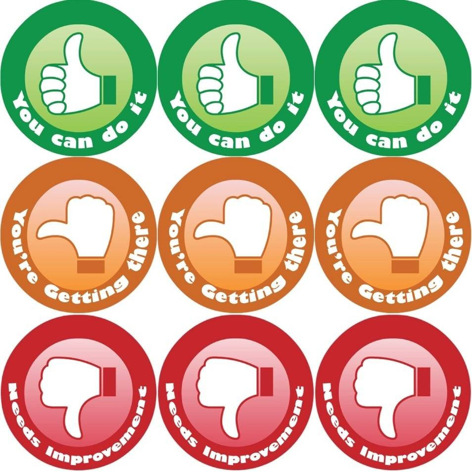 Sticker Stocker 144 Thumbs 30mm Childrens Reward Stickers for Teachers or Parents