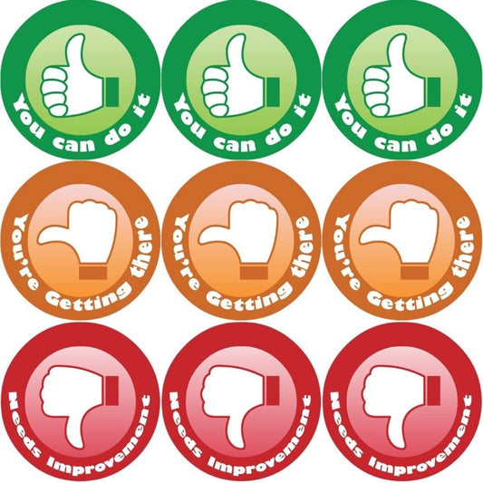 Sticker Stocker 144 Thumbs 30mm Childrens Reward Stickers for Teachers or Parents