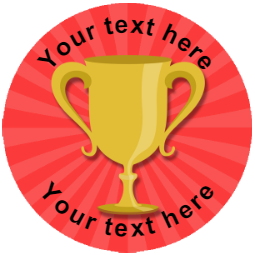 Sticker Stocker 144 Trophy Personalised 30 mm Reward Stickers for School Teachers, Parents and Nursery