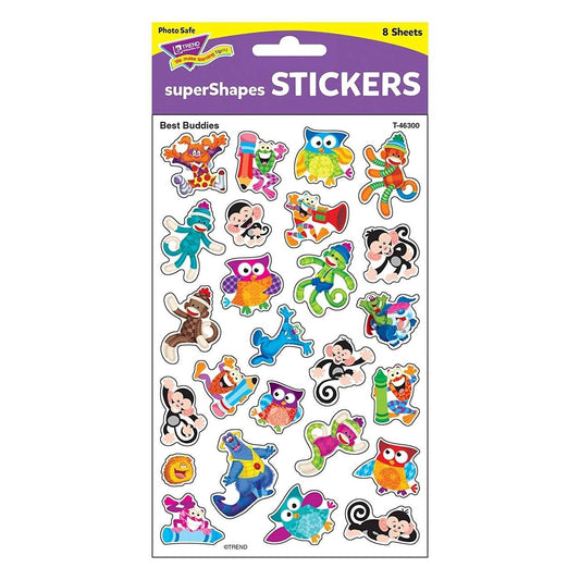 Trend Enterprises Inc 200 Best Buddies Reward Stickers - SuperShapes ideal for Teachers