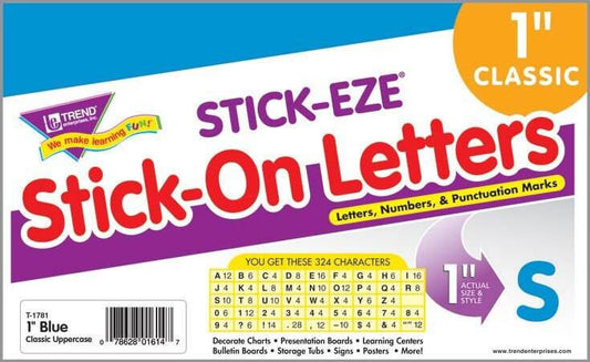 Trend Enterprises Inc 324 Blue 1-Inch Stick on alphabet and Numbers STICK-EZE stickers