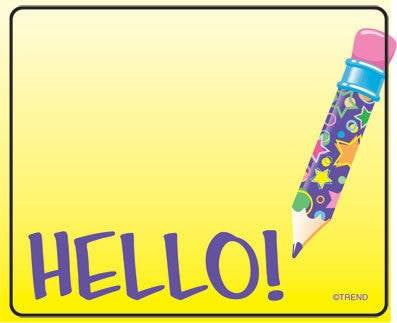 Trend Enterprises Inc 36 TREND Hello Name Tag Sticker Labels