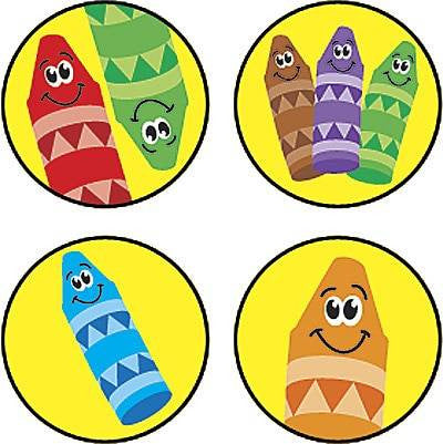 Trend Enterprises Inc 800 Crayon Colours SuperSpots mini reward Stickers