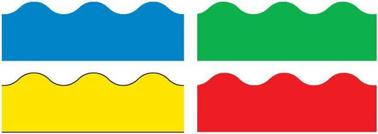 Trend Enterprises Inc Classroom Trimmers Borders Variety Pack - Blue Green Yellow Red