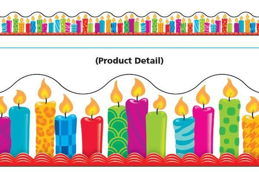 Trend Enterprises Inc Classroom Trimmers Notice Board Display Borders - Birthday Candles