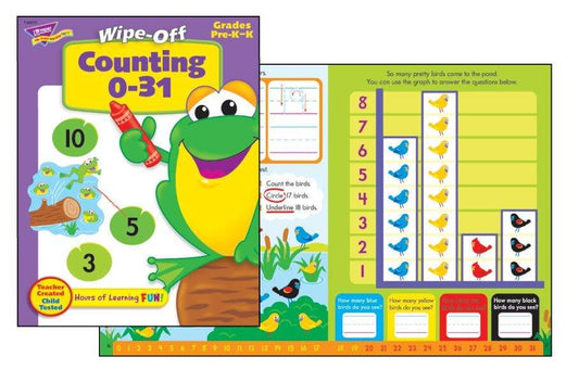 Trend Enterprises Inc Counting 0-31 Wipe off Re-usable Educational Activity Book