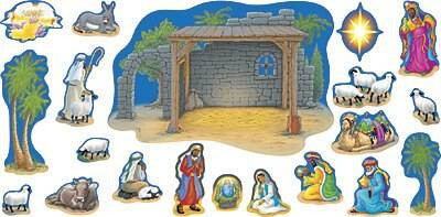 Trend Enterprises Inc Nativity Christmas Bulletin Board Set Large Classroom Display