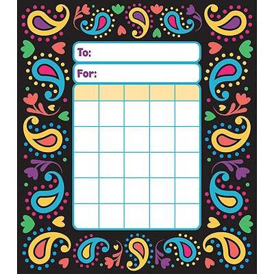 Trend Enterprises Inc Perfectly Paisley Incentive Chart Pad and 200 Free Reward Stickers