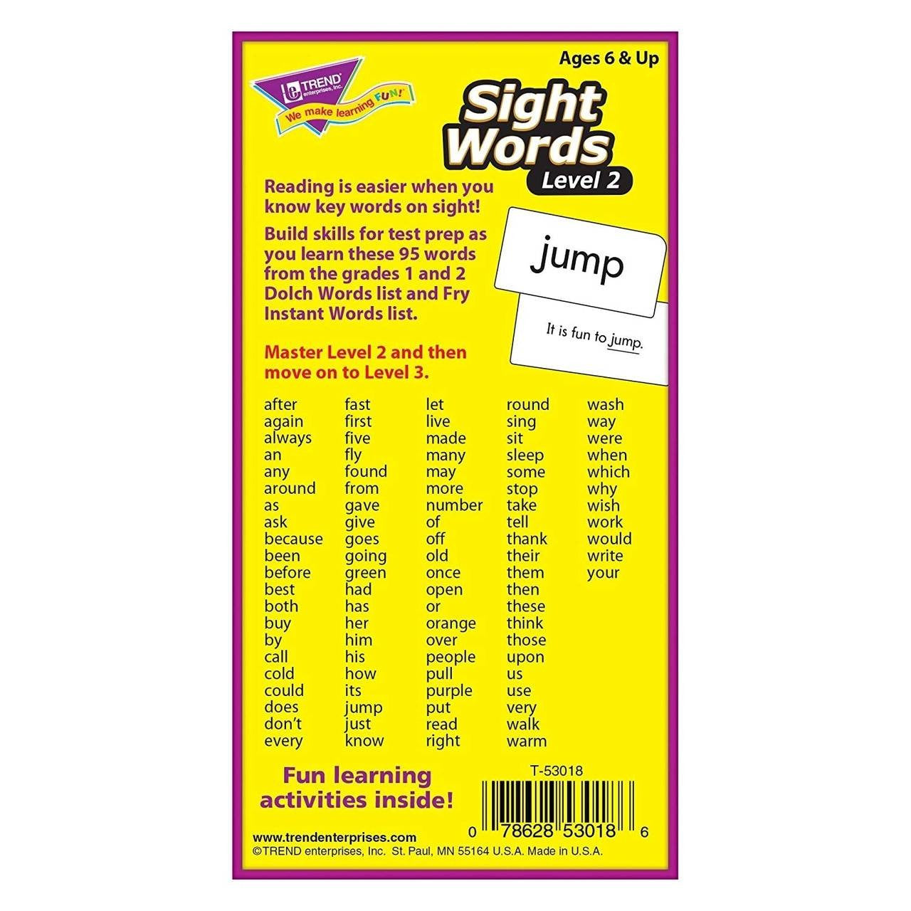 Trend Enterprises Inc Sight Words-Level 2 Skill Drill Educational Flash Cards