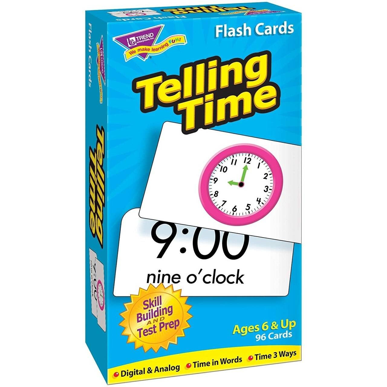 Trend Enterprises Inc Telling Time Skill Drill Educational Flash Cards