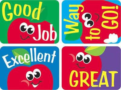 Trend Enterprises Inc TREND 100 Large Apples Applause reward stickers