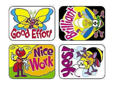 Trend Enterprises Inc TREND 100 Large Cute Bugs Applause reward stickers