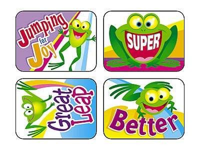 Trend Enterprises Inc TREND 100 Large Friendly Frogs Applause reward stickers