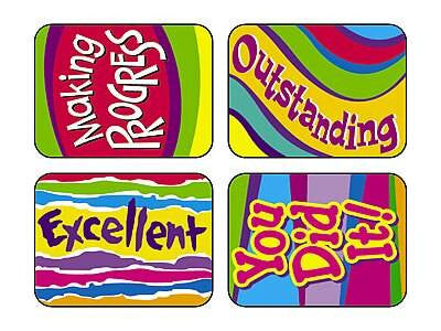 Trend Enterprises Inc TREND 100 Large Outstanding Words Applause reward stickers