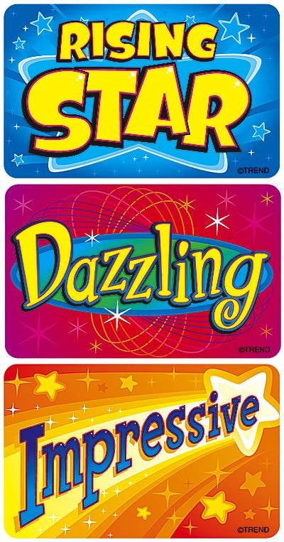 Trend Enterprises Inc TREND 30 Extra Large Star Achievers Applause reward stickers