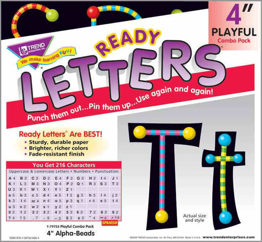 Trend Enterprises Inc Trend Display Ready Letters - Alpha-Beads 4-Inch Playful