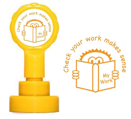 XStamper Check your Work Makes Sense - Self inking teacher reward xstamper xclamations stamp