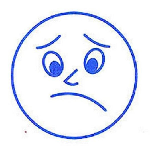XStamper Gloomy Sad Face - Self inking teacher reward xstamper xclamations stamp
